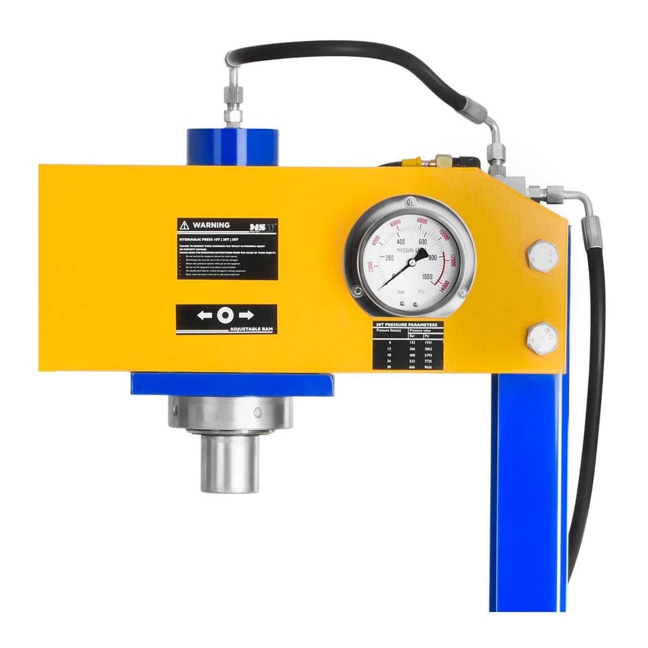 Dílenský lis hydropneumatický 50 tun lisovací tlak - Hydraulické lisy MSW